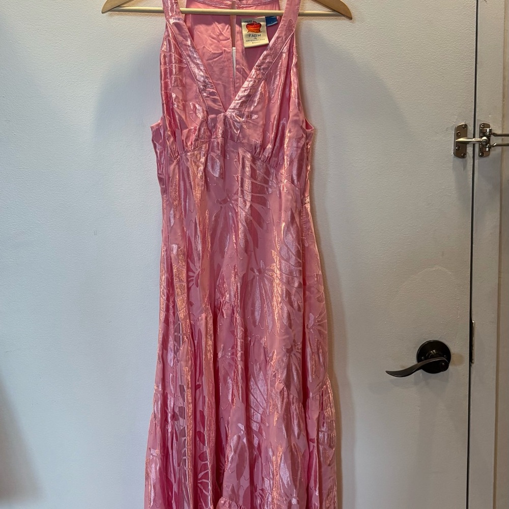 FARM rio X Anthropologie Pink Floral Maxi Dress